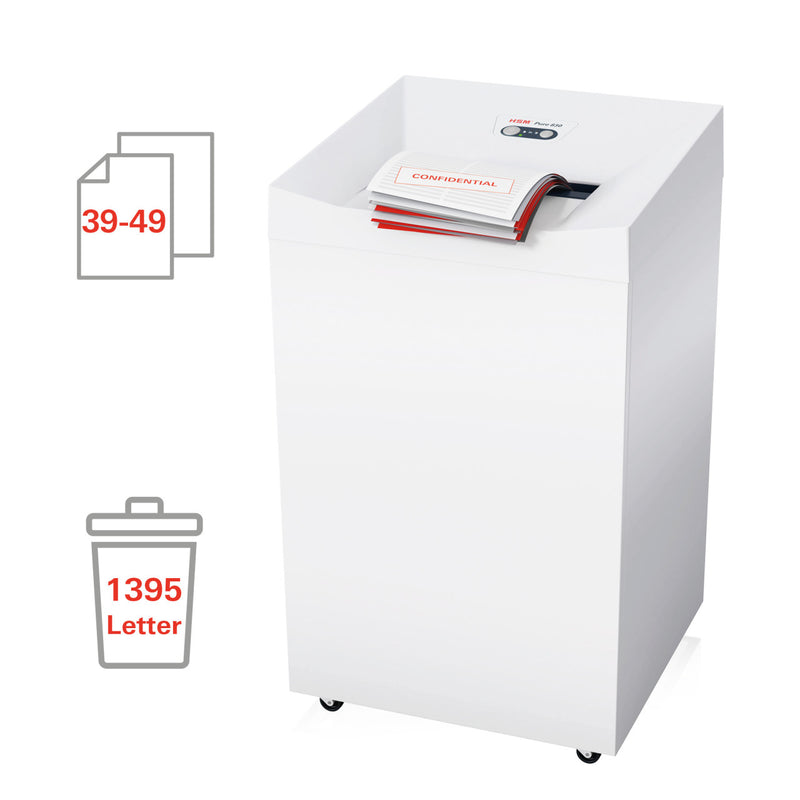 HSM Pure 830 1/8 inch Strip Cut Document Shredder - HSM2380