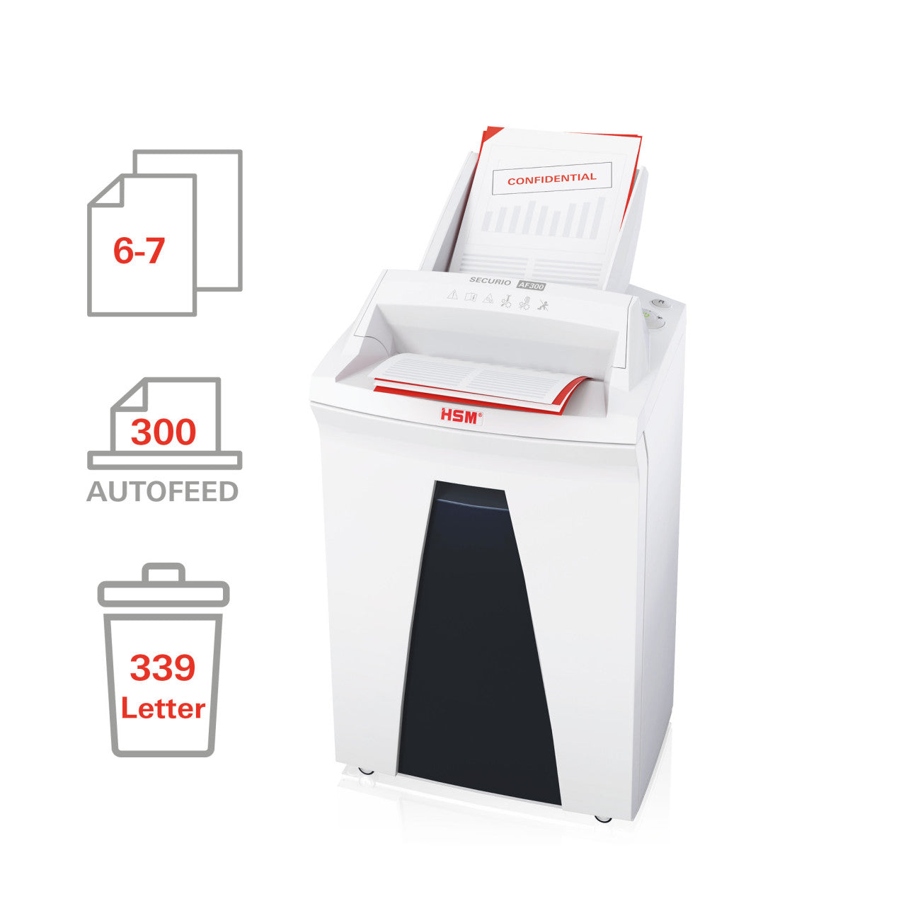 HSM SECURIO AF300 1/32 x 7/16 AutoFeed Cross Cut Document Shredder - HSM2095