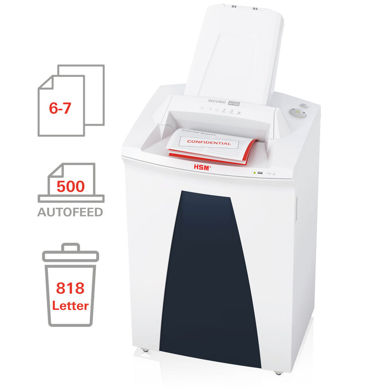 HSM SECURIO AF500 1/32 x 7/16 AutoFeed Document Shredder - HSM2105