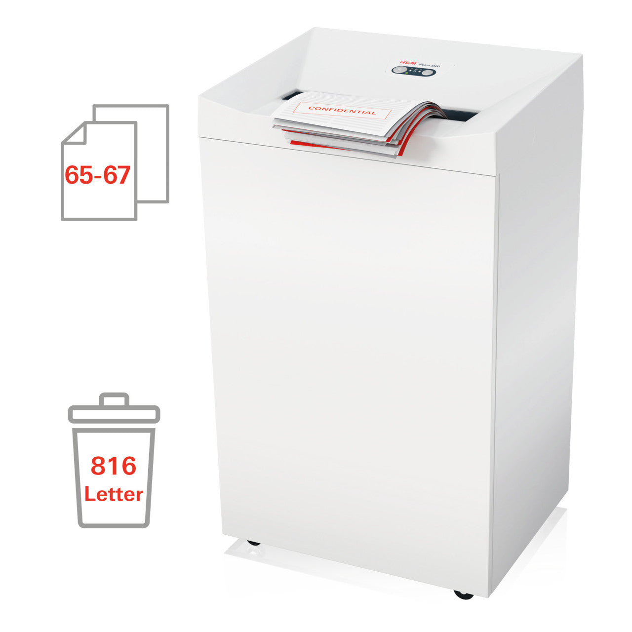 HSM Pure 940 1/4 Inch Strip Cut Document Shredder - HSM2391