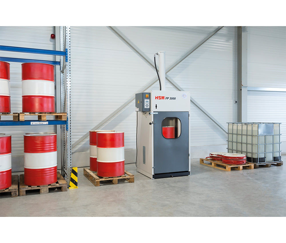 HSM FP 3000 Barrel Press for Efficient Barrel Compressing and Waste Management Solutions