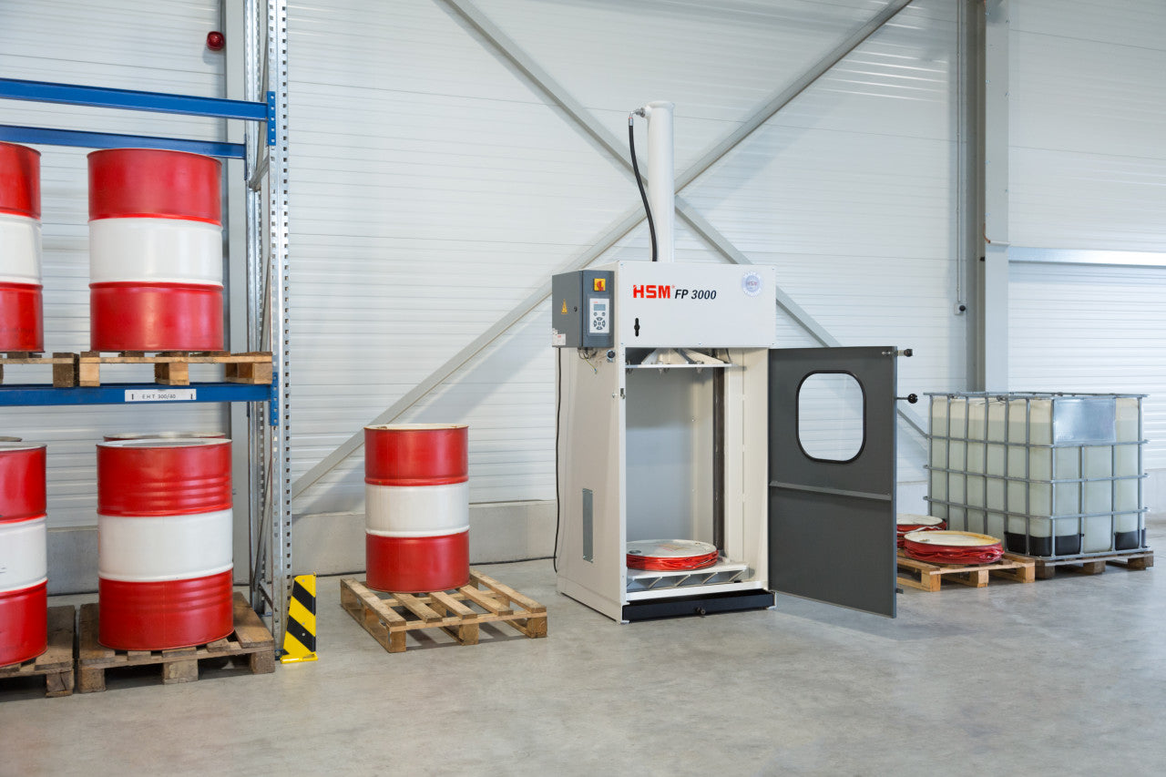 HSM FP 3000 Barrel Press for Efficient Barrel Compressing and Waste Management Solutions