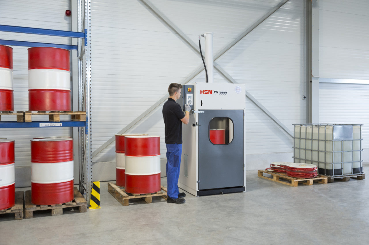 HSM FP 3000 Barrel Press for Efficient Barrel Compressing and Waste Management Solutions