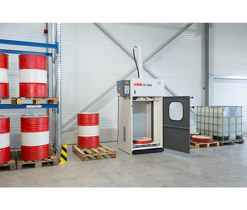 HSM FP 3000 Barrel Press for Efficient Barrel Compressing and Waste Management Solutions