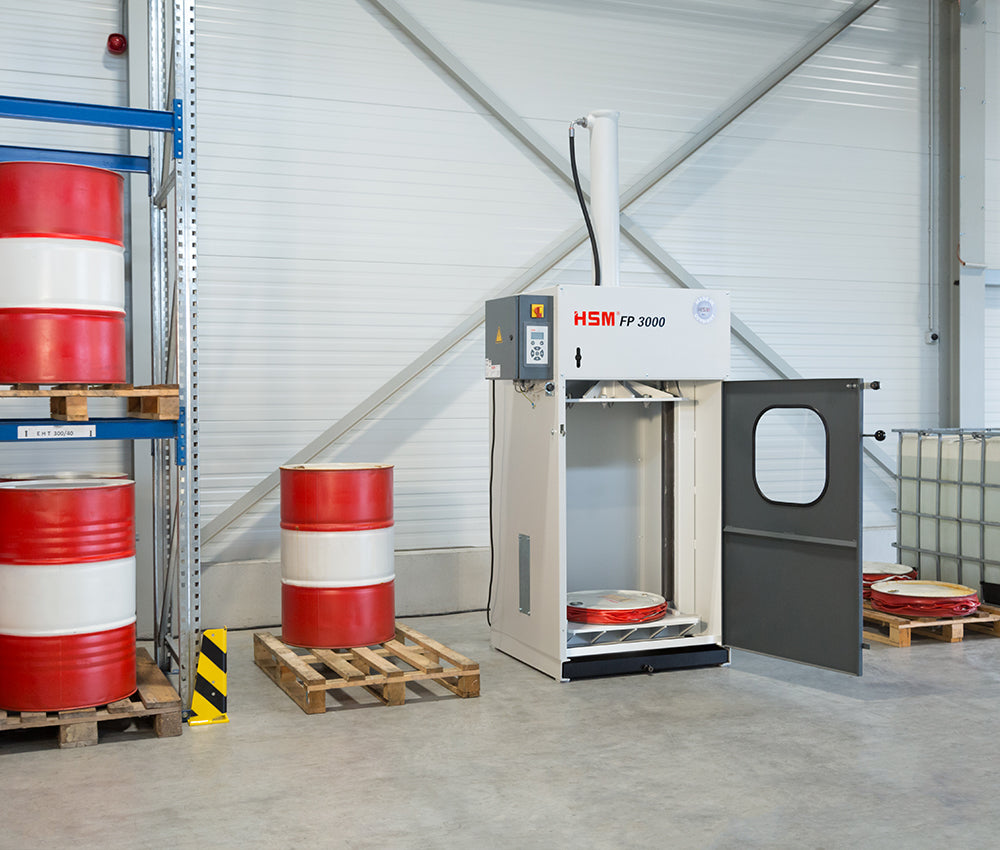 HSM FP 3000 Barrel Press for Efficient Barrel Compressing and Waste Management Solutions