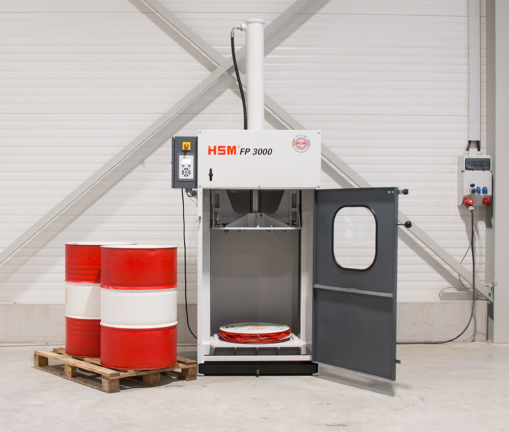 HSM FP 3000 Barrel Press for Efficient Barrel Compressing and Waste Management Solutions